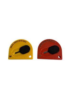 Olfa One Touch Knife Pocket Cutter Lot of 2 Yellow Red Compact